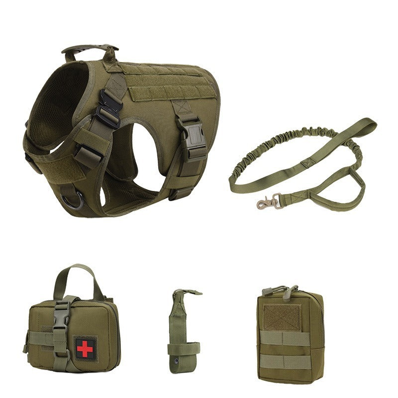 Taktisches Hundegeschirr Set mit Leine & Taschen für Hunde