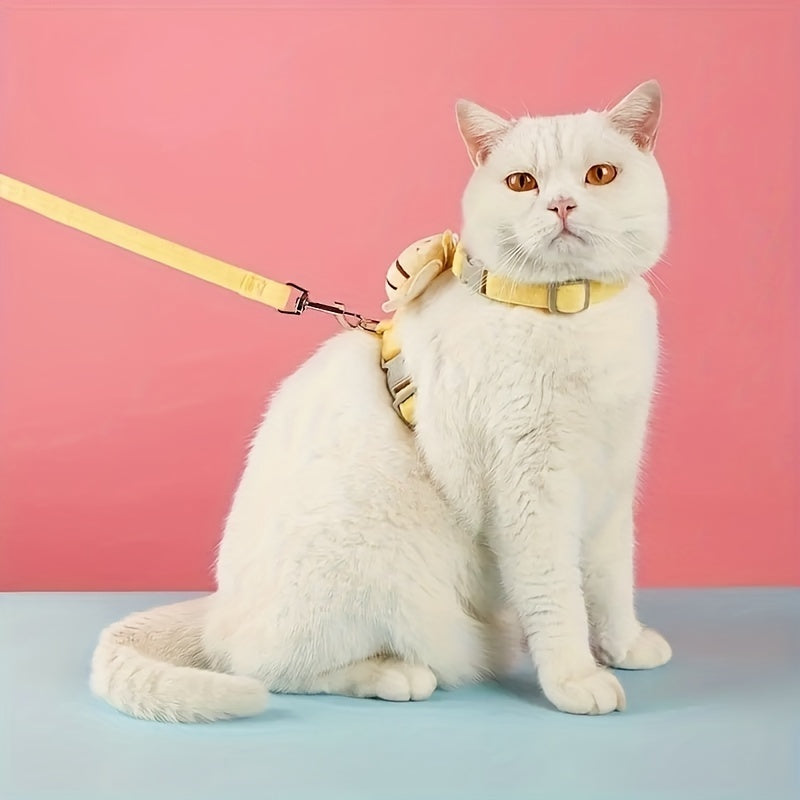 Verstellbares Katzengeschirr mit Leine