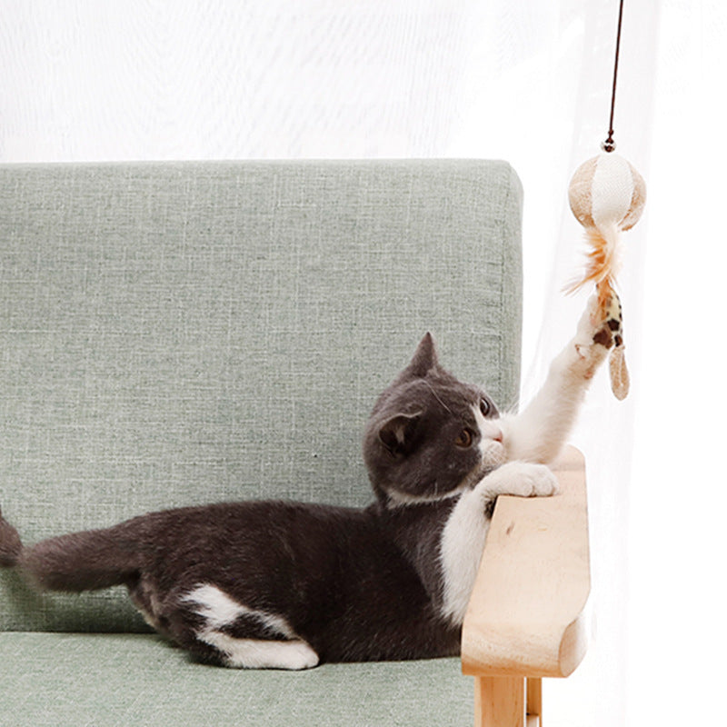 Katzenangel mit Holzstab