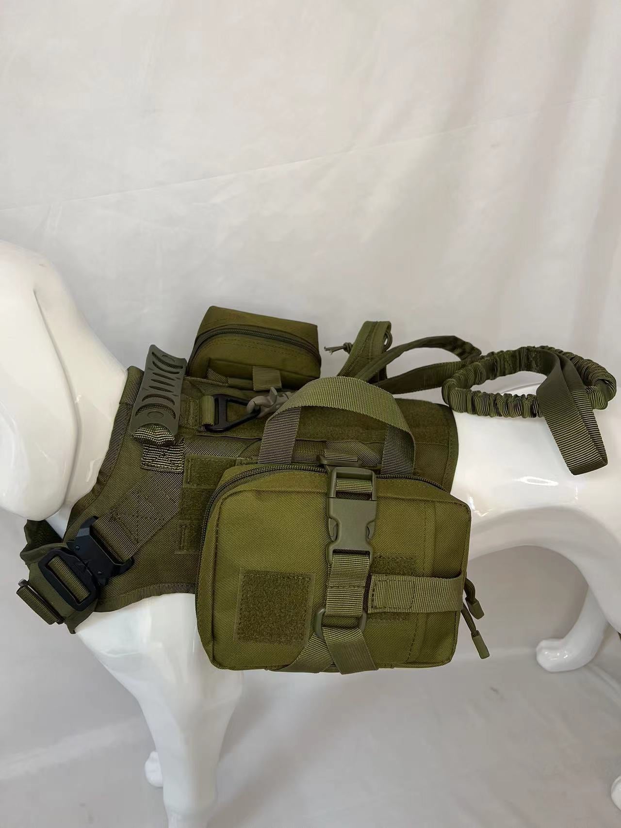 Taktisches Hundegeschirr Set mit Leine & Taschen für Hunde