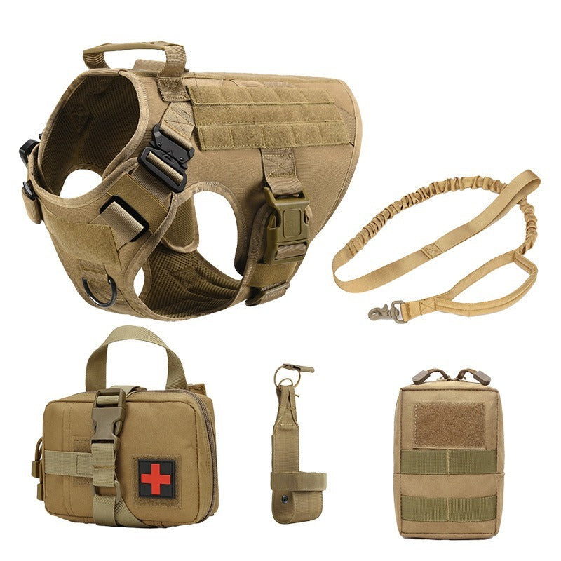 Taktisches Hundegeschirr Set mit Leine & Taschen für Hunde