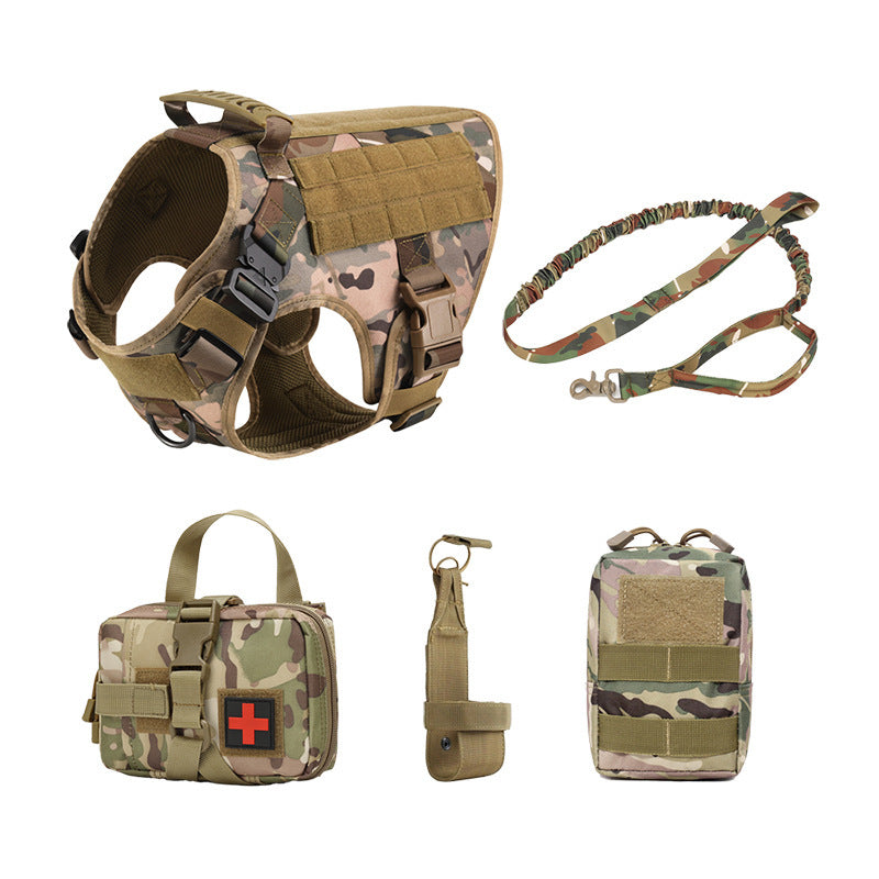 Taktisches Hundegeschirr Set mit Leine & Taschen für Hunde