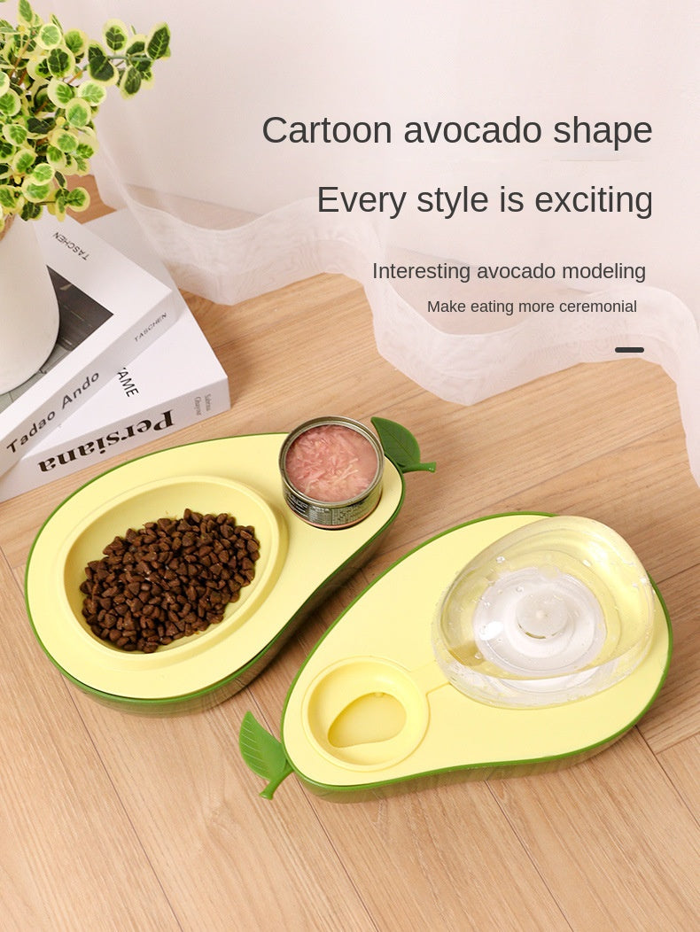 Avocado Haustiernapf Set: 2 in 1 Futternapf und Anti-schling Napf & automatischer Wasserspender für Haustiere
