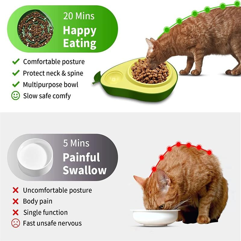 2 in 1 Avocado Futternapf und Anti-Schling Napf für Haustiere