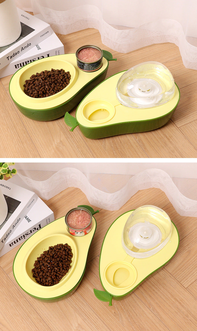 Avocado Haustiernapf Set: 2 in 1 Futternapf und Anti-schling Napf & automatischer Wasserspender für Haustiere