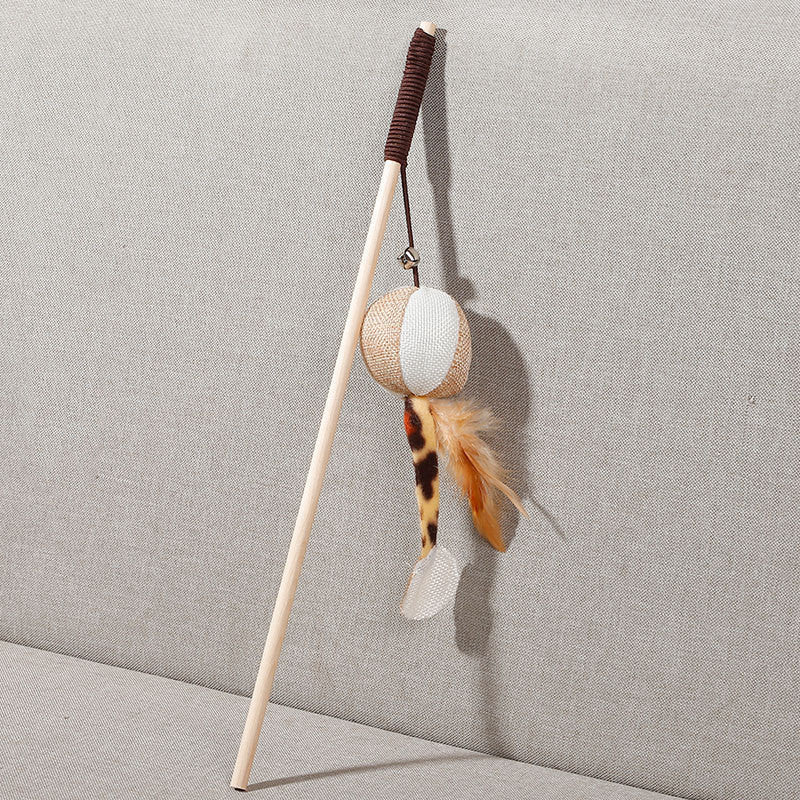 Katzenangel mit Holzstab
