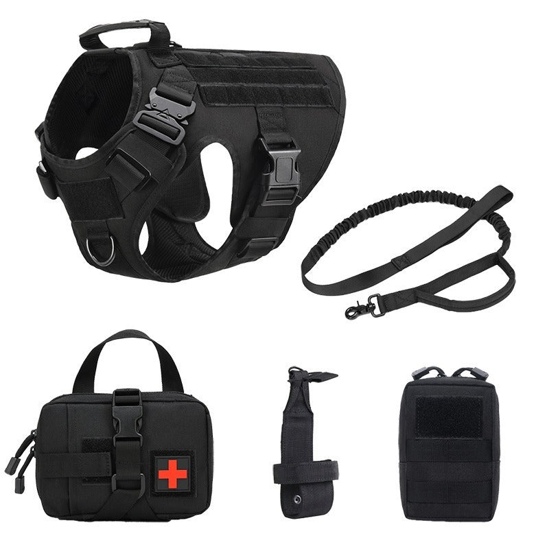 Taktisches Hundegeschirr Set mit Leine & Taschen für Hunde