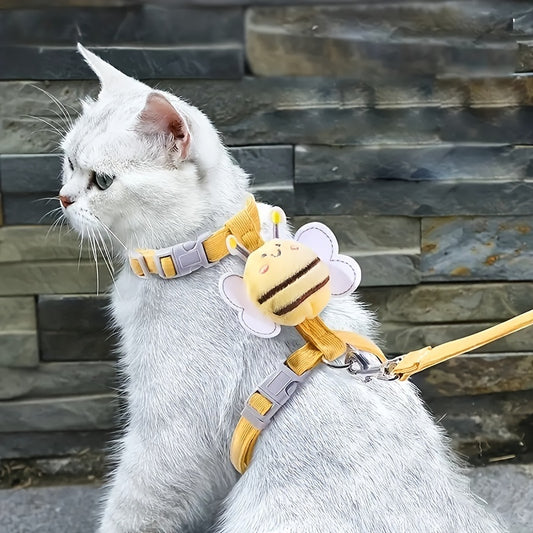 Verstellbares Katzengeschirr mit Leine